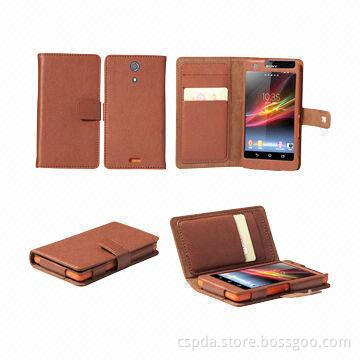 2013 Shining Back Standing Book Leather Cases for Sony S0-04E, ODM Orders Welcomed
